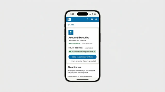 Candidate applies for AE vacancy on LinkedIn — bot opens in browser